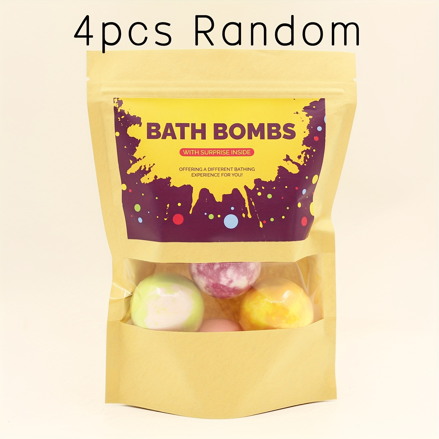 Image of For Kids With Surprise Animals Toy Inside, 4pcs , Random Color Inside, Kids Gift Set, Bubble Bath Fizzes For Chrildren Birthday Christmas And Party Favor Christmas Gifts Set For Girls