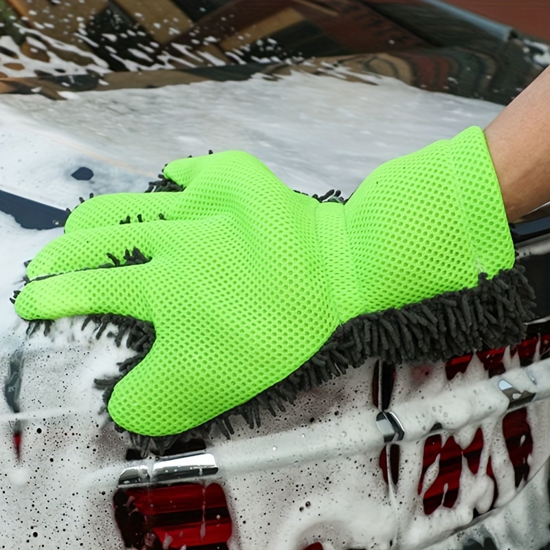 

1pc Plus Thickened Car Washing Supplies, Car Exterior Cleaning Sponge Glove, Car Beauty Coral Velvet Car Washing And Wiping Glove