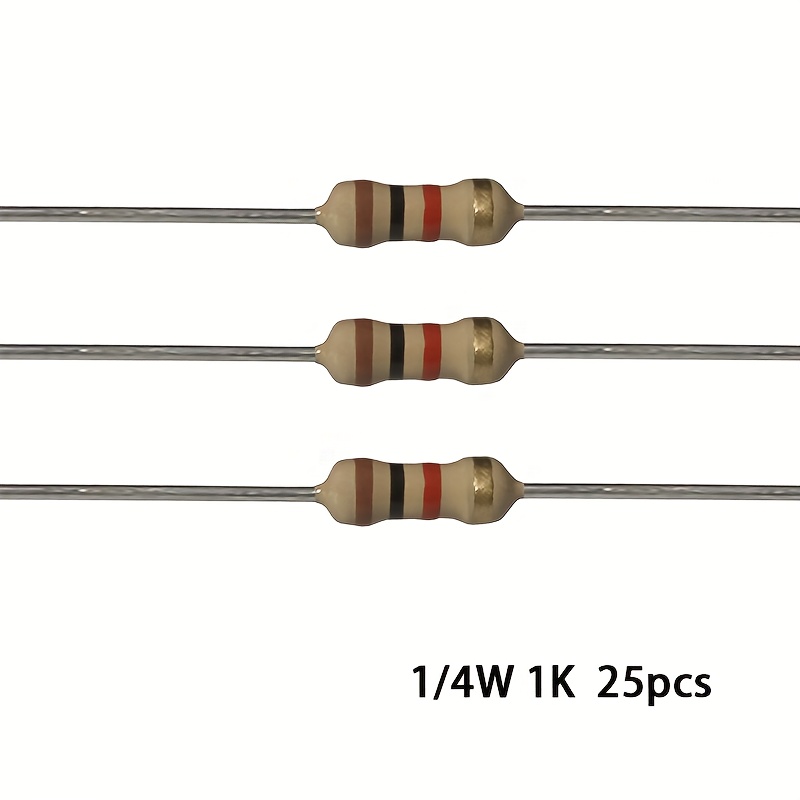 25 50pcs 1 4w carbon film resistors 5   25w 1r 10r   1k 10k   high power resistors for industrial electrical applications resistors for electrical applications resistor components precision durable high quality resistors