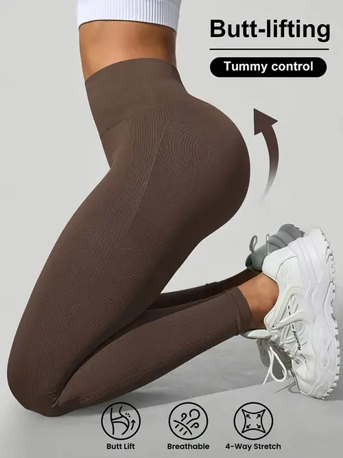 Apricot High-Waist Tummy Control Yoga Pants
