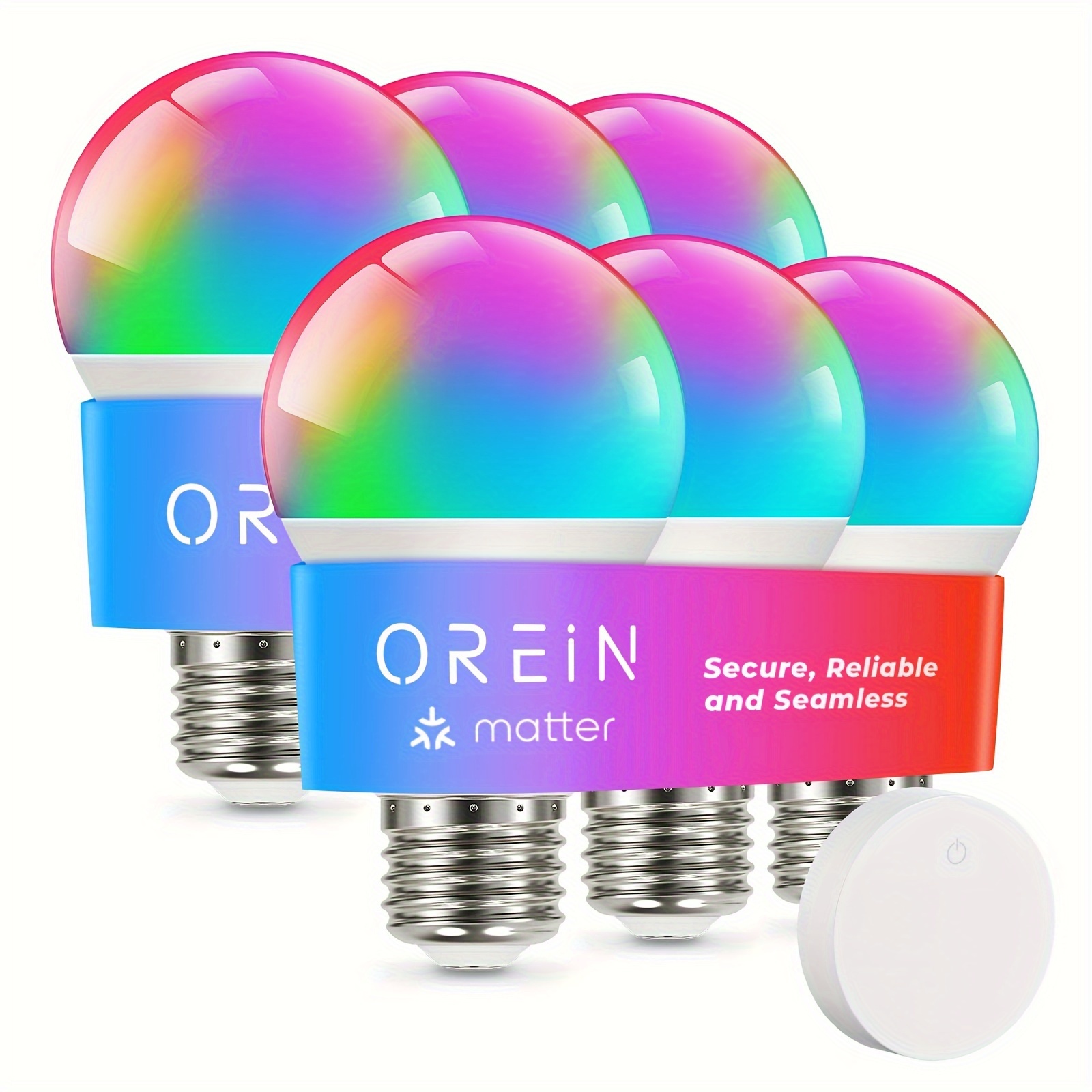 

Orein Smart Rgbtw Bulb, Smart Light Bulbs With Remote Control Work With Home, , Home, , Color Changing Light Bulbs 2.4ghz Wifi, 800 60w