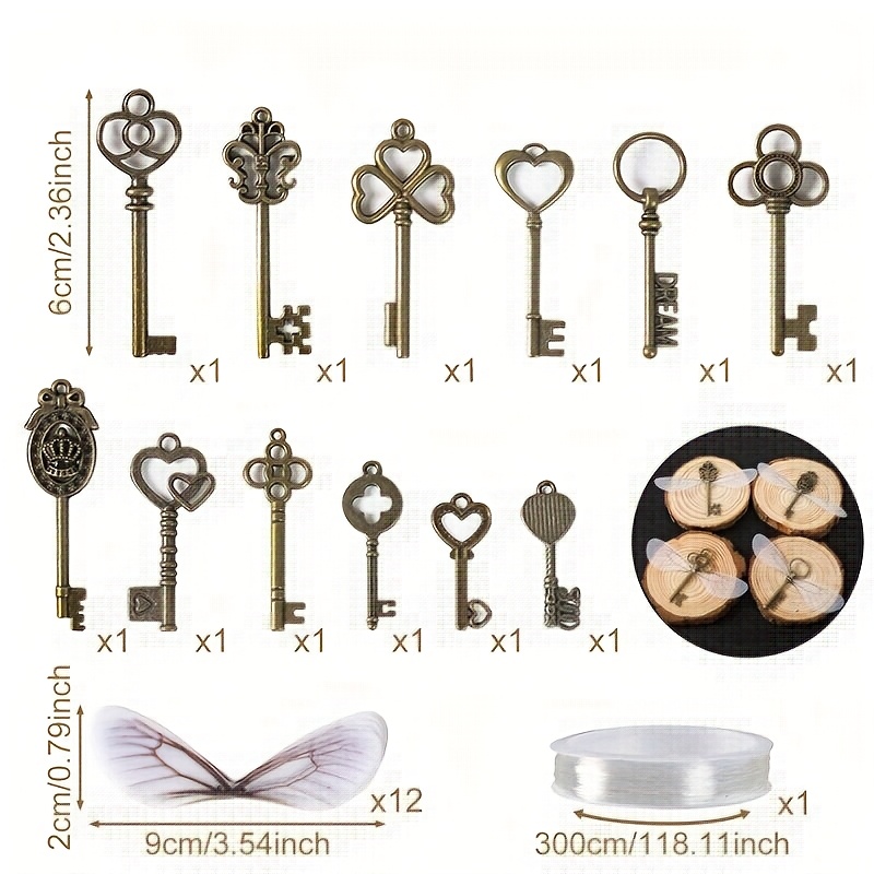 E-shop 12/ Stück Vintage Libellen-Anhänger, Zauber-Themen-Dekoration, Rustikale Metall-Schlüsselanhänger, Niedliche Deko, Ideal für Geburtstagsfeiern,
