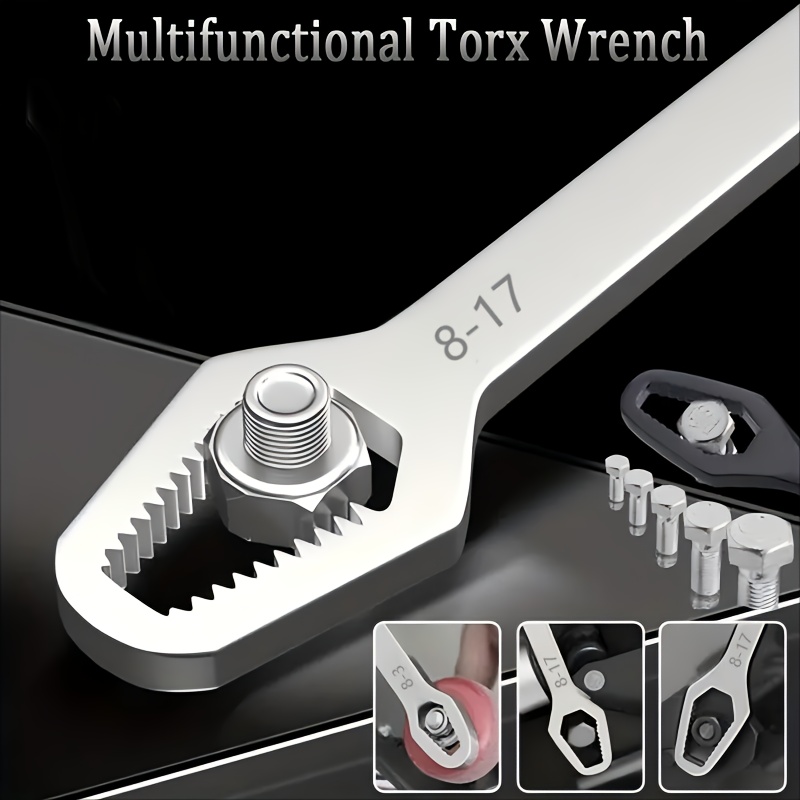 

1pc Double-headed Multifunctional Universal , Universal , 3-17mm -tightening Tool, Steel, Multifunctional Car Engineering