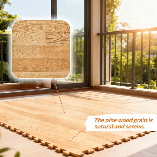 12pcs wood grain interlocking eva printed foam mat suitable for home exercise flooring and play mat living room picnic balcony garage for home gym patio stylish flooring solution premium exercise fitness