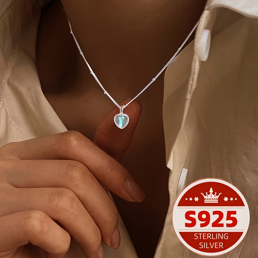 

S925 Sterling Silver Gradient -shaped Chain, French Sweet And Feeling, Compact Heart-shaped Necklace, Essential For Good Luck Girls, Valentine's Day, Day, Christmas Gift