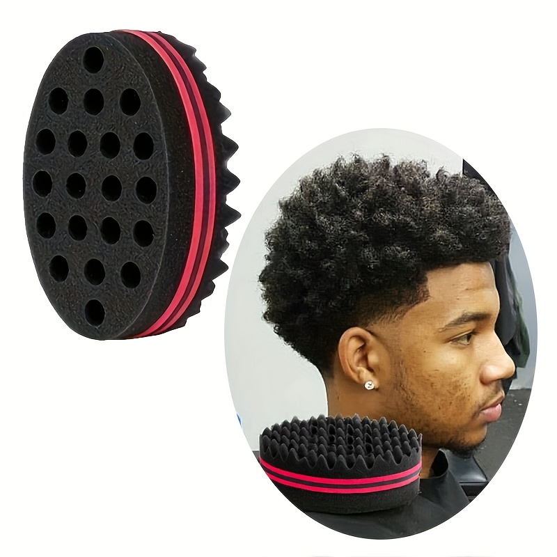 

1pc/2pcs Grosse éponge à trous pour cheveux, éponge torsadée, brosse éponge magique, éponge à cheveux afro pour boucles avec peigne à cheveux gratuit de 6,29 pouces