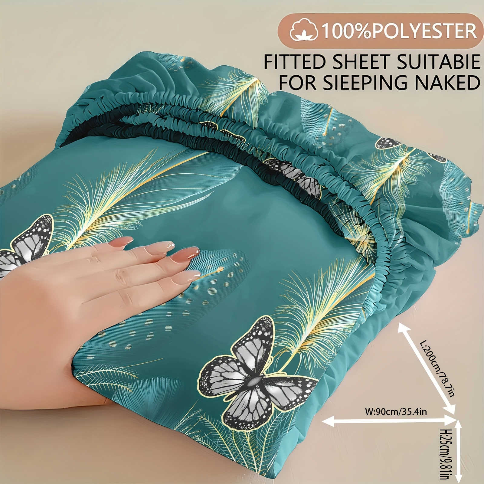 Image of Luxury Brushed Bed Sheet - Non-slip Deep Pocket Fitted Sheet Protector Suitable For Twin/queen/king Beds - Soft Brushed Texture, Striped Bedspread, Fits Mattresses With Pillowcases (no Inserts)