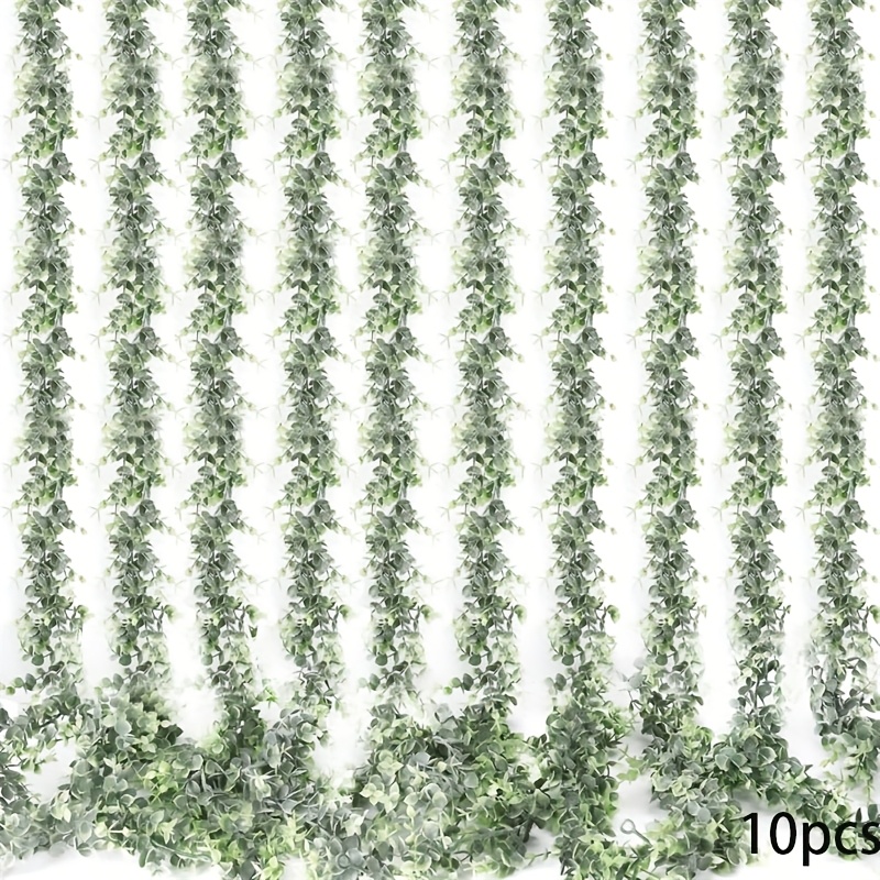 10-pack Eucalyptus Garlands, Artificial Greenery, Plastic Hanging Vines For Wedding, Engagement, Party, Home Decor - No Power Needed