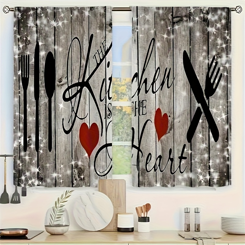 TEMU 1piece/2pcs Of Farmhouse Kitchen Curtains, Rod Pocket Curtain Layer, 1pc Curtain/ 2pcs Cafe Curtain Layers, Window Decoration For Kitchen, Cafe,