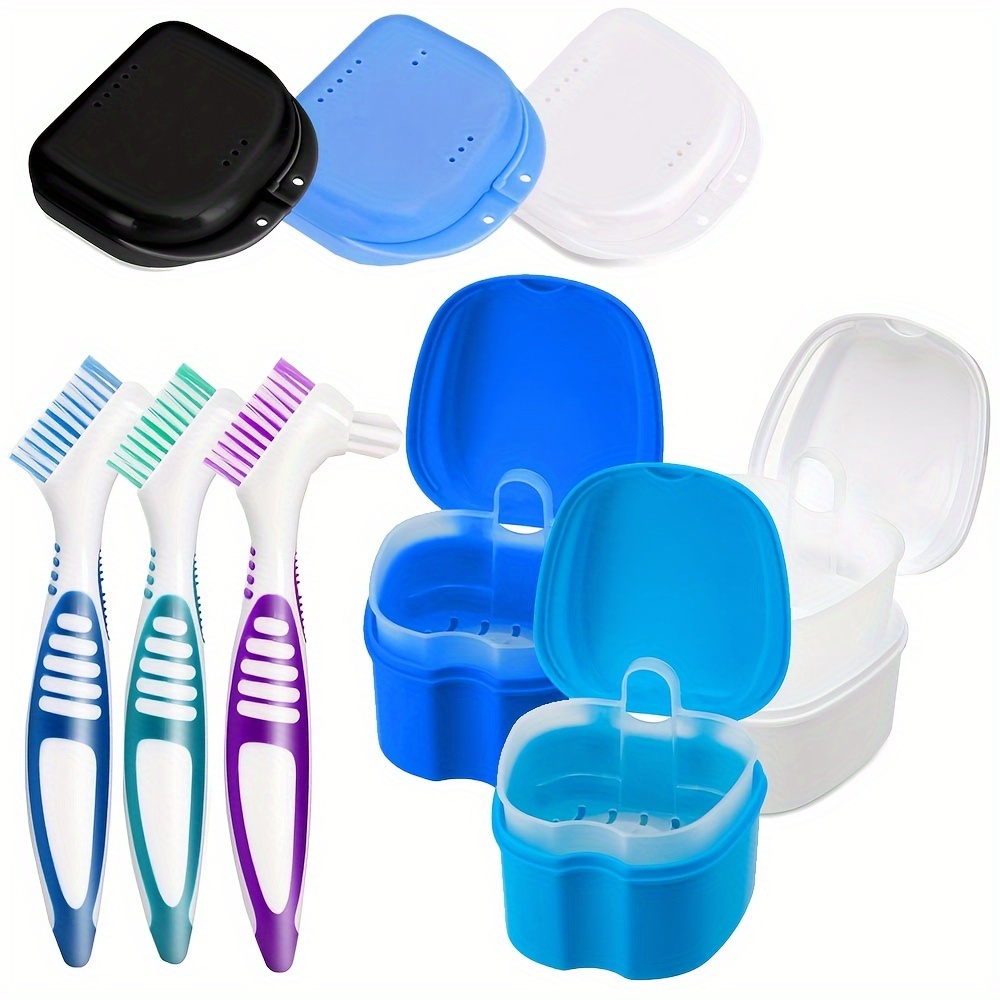 

3pcs Denture Kit: Cleaning Cup, & - For Dentures, Clear , Guards & Guards - For