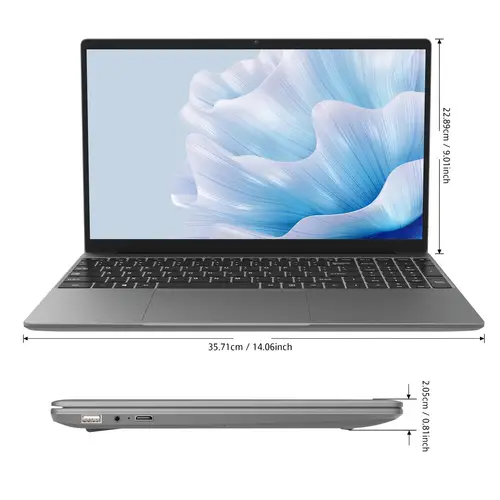 2025 new 15 6 inch thin and light laptop gray celeron j4115 core processor 12gb 512gb ssd 1920x1080 hd ips screen 2 million pixel front camera dual band wifi smooth video dual purpose for gaming and office