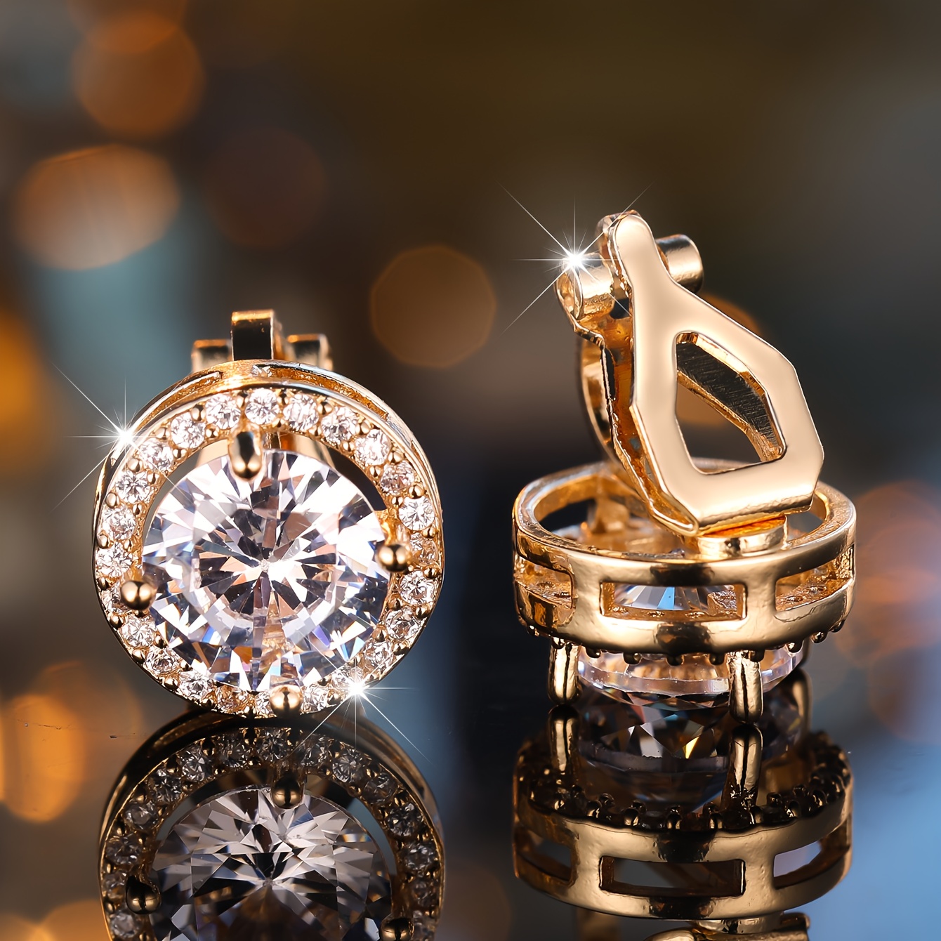 TEMU A Pair Of Elegant White Synthetic Zirconia Earrings From Angol, Perfect As A Surprise Gift For A Partner Or Friend