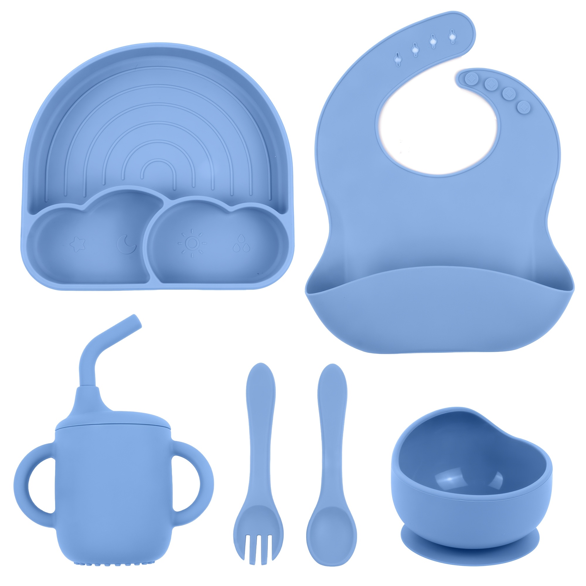 9pcs/set feeder baby feeding set: 1pc squeeze baby bottle with