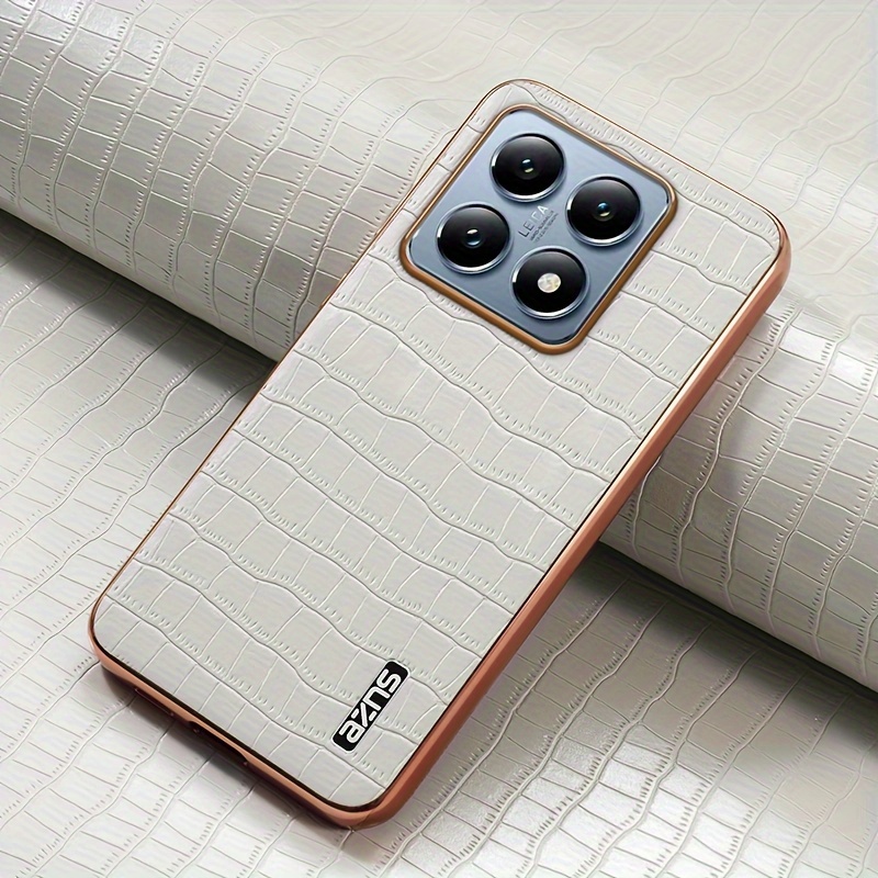 TEMU Phone Case: Suitable For Xiaomi 14t/14t Pro Crocodile Pattern Phone Case, Electroplated Frame, Vintage, Fashionable, Luxurious, , Ultra-thin