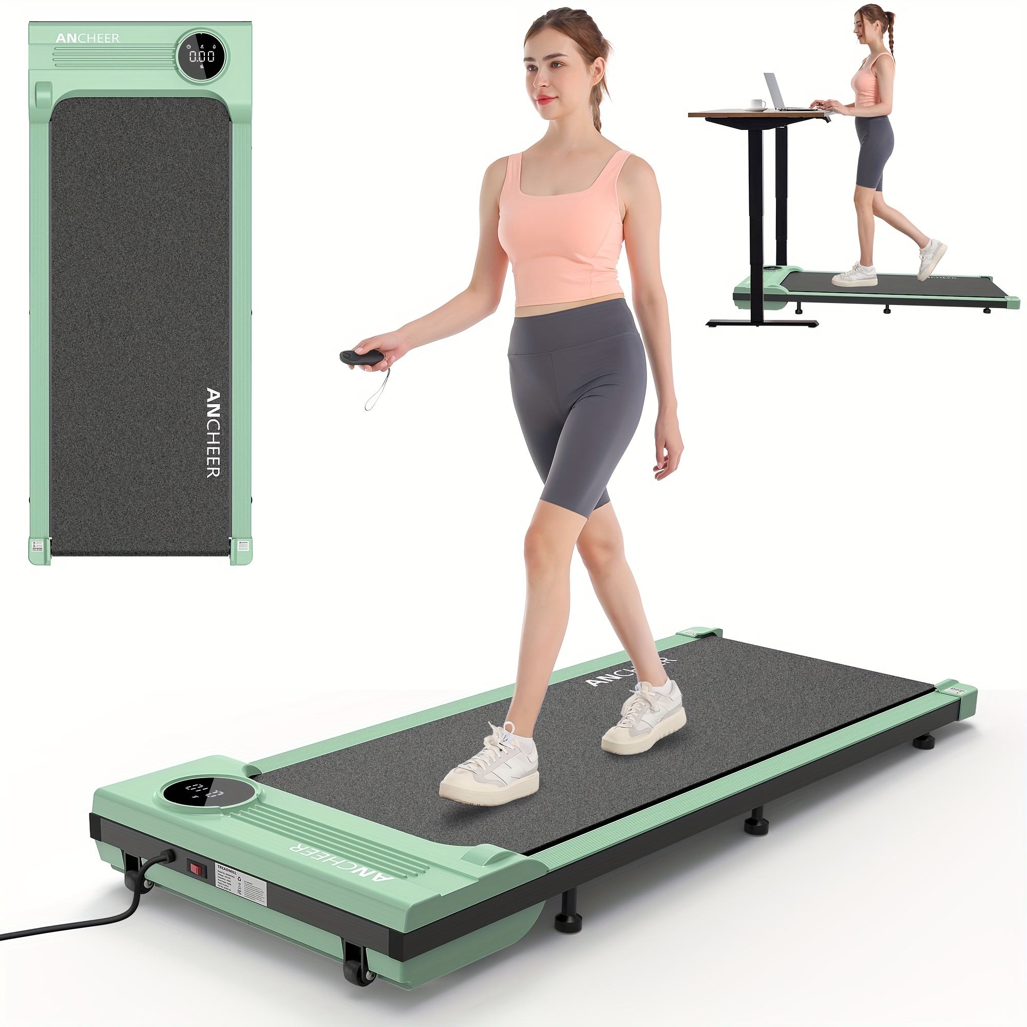 FUNMILY Treadmill, Under Desk Treadmill/ Remote Control/ 2 Seconds Folding Treadmill/ Maximum Treadmill 300 lbs Capacity - Walking Mat/ Home/ Gym/ Office Compact Motorized Treadmill
