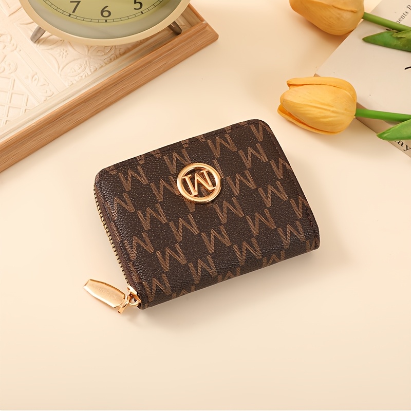 Image of 2026 Women's Short Wallet, Cross-border Trend, New Fashionable And Simple Letter-print Portable Multi-card Slot Coin Purse