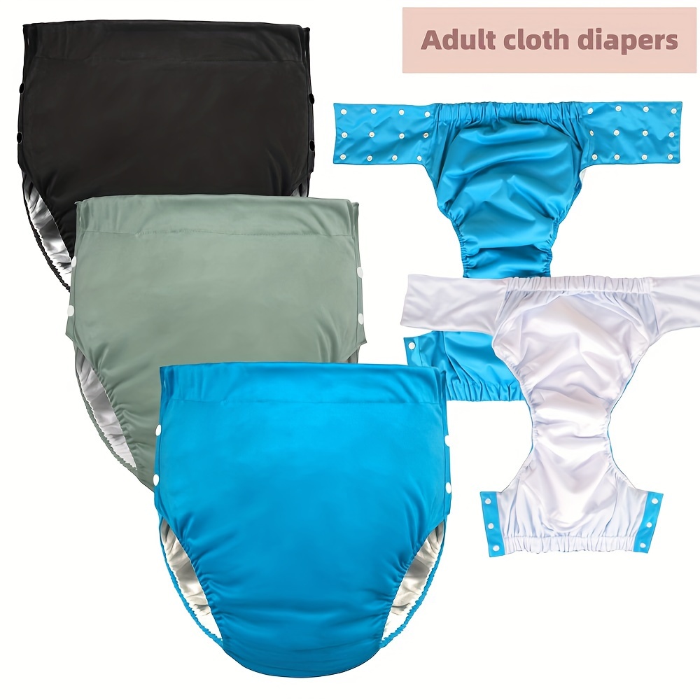 1pc High Waist Transparent PVC Plastic Underwear Adult Diaper Incontinence  Shorts Teen Diaper Cover Non-Disposable Diaper Blue Super Soft