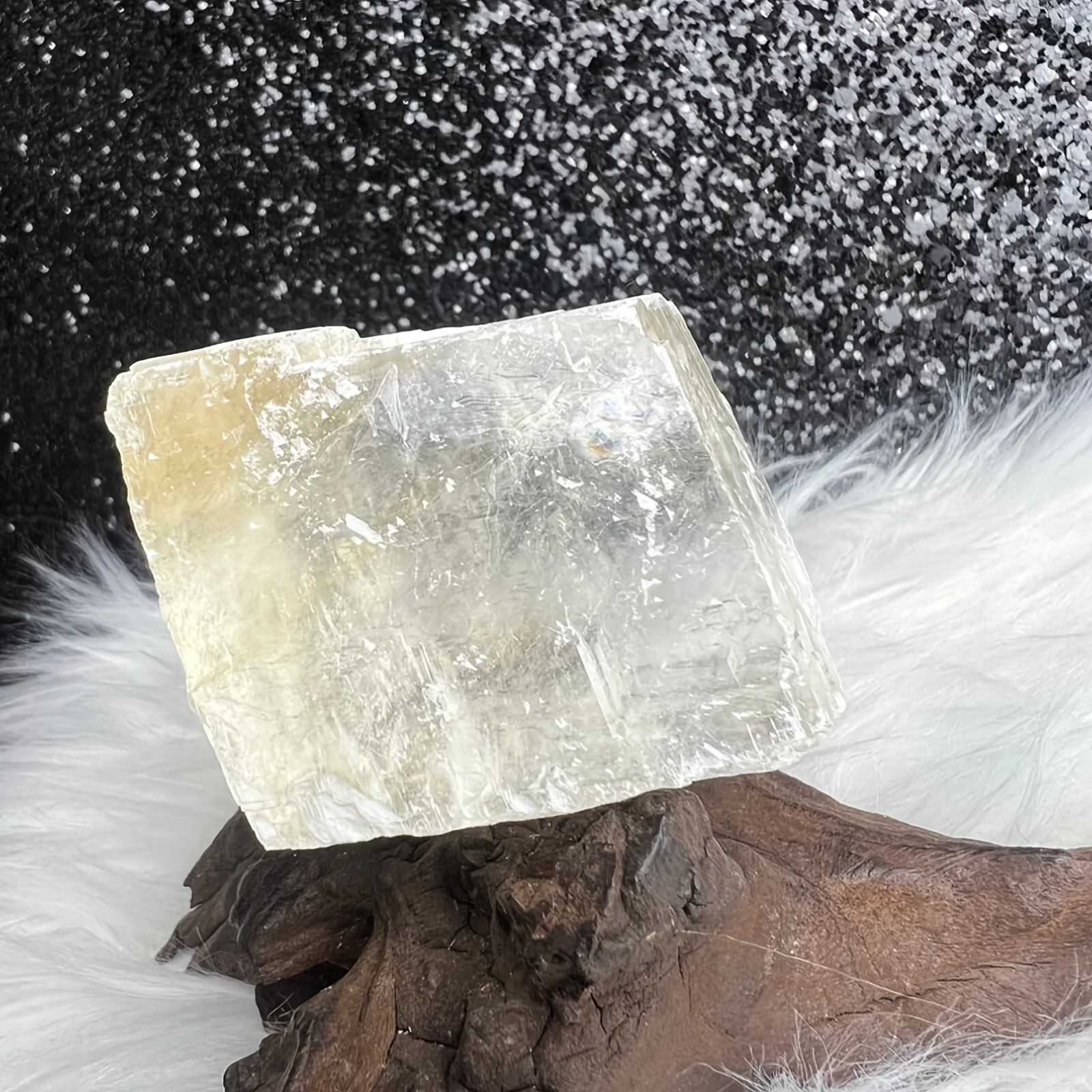 Optical Calcite Cube Natural Crystal Rough Stone, Gift Idea