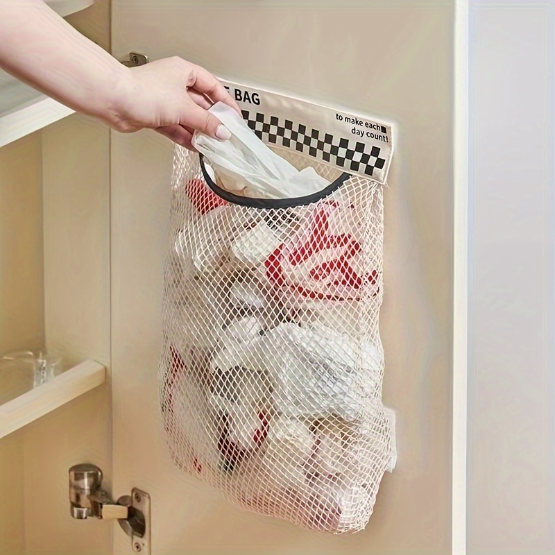 

Large-capacity Kitchen Garbage Bag Organizer - Wall-mounted, Easy- Mesh Storage For Plastic Bags