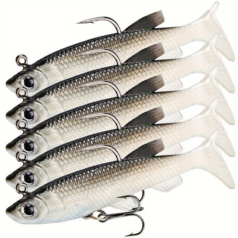 

5pcs 8cm Soft Fishing Lure With Hook - Lifelike Artificial Bait For Successful Fishing