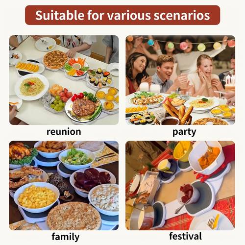portable expandable lazy susan rotating tray 360 multifunctional dining essential for home and kitchen