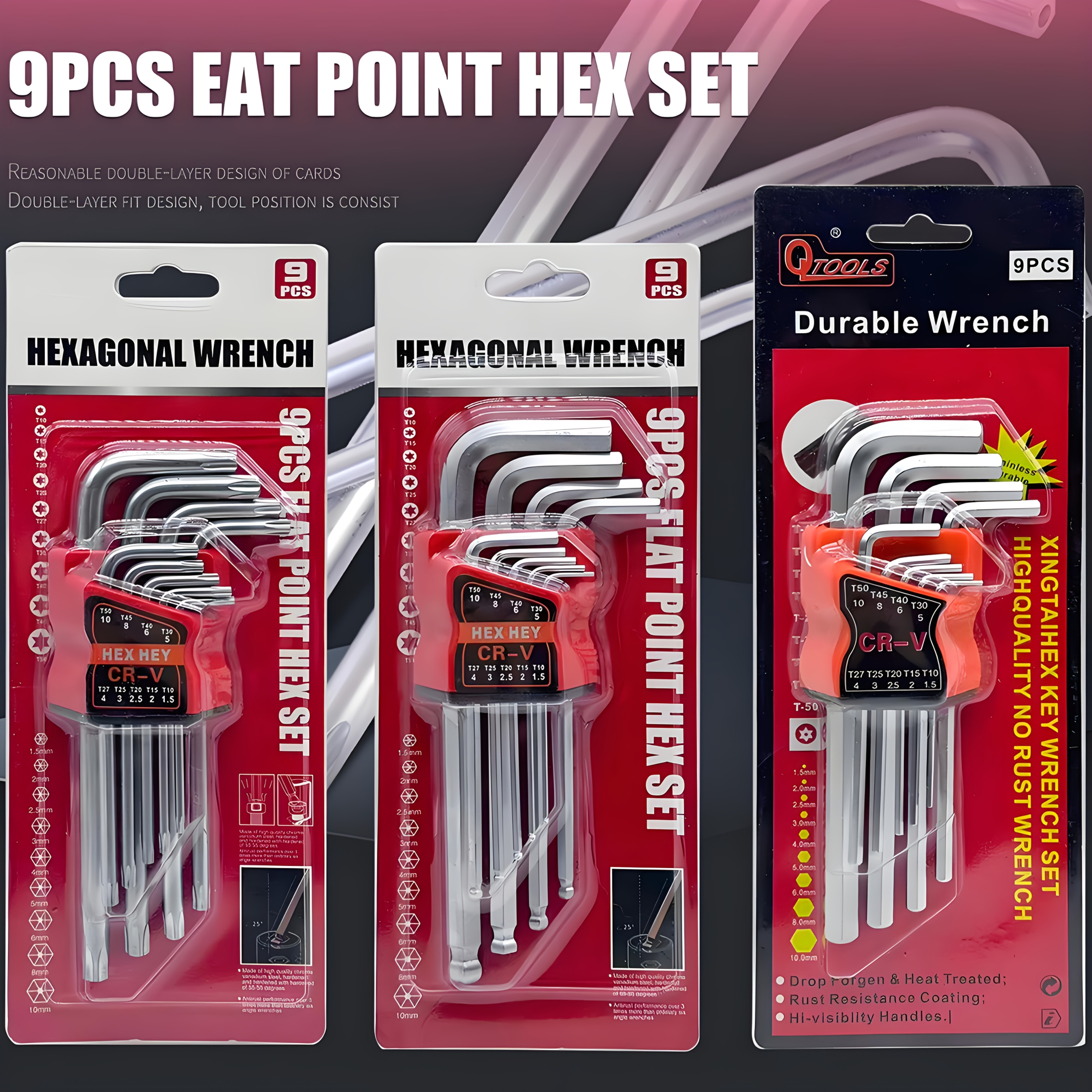 extra long arm hex key allen wrench set with ball end and plum   head   durable metal for bicycle repair and projects hex socket set well  