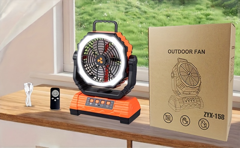 practical Cold Air Battery Powered Fan with 4LED Lantern, 20000mAh Dual Motor Camping Fan, 4-Speed Adjustable Desktop Fan with Hook, Remote Control Portable Outdoor Fan Suitable for Tents, Power Outages and Construction Sites 8 Cold Air Battery Powered Fan with 4LED Lantern, 20000mAh Dual Motor Camping Fan, 4-Speed Adjustable Desktop Fan with Hook, Remote Control Portable Outdoor Fan Suitable for Tents, Power Outages and Construction Sites