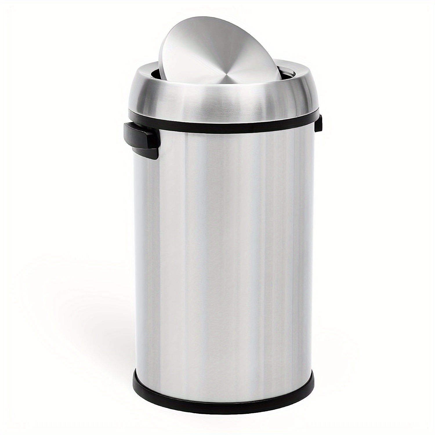 

17 Gallon Trash Can With Swing Top, Commercial Grade Heavy Duty Brushed Stainless Steel , Large Kitchen Trash Can, Round, 65 L
