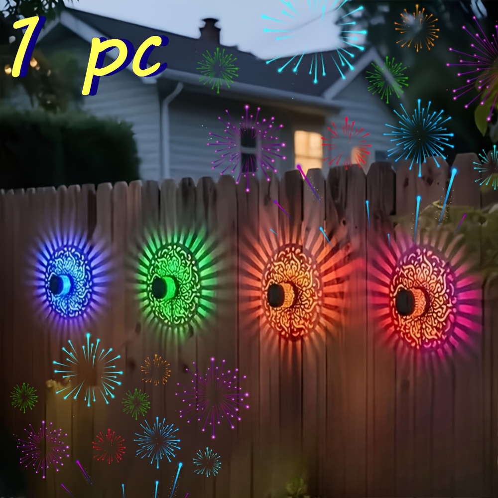 E-shop Solarbetriebene Outdoor-Heckenspreeleuchten mit Projektions-Wandleuchten, mit einem farbenfrohen Mandala-Motivdesign. Diese LED-Solarleuchten