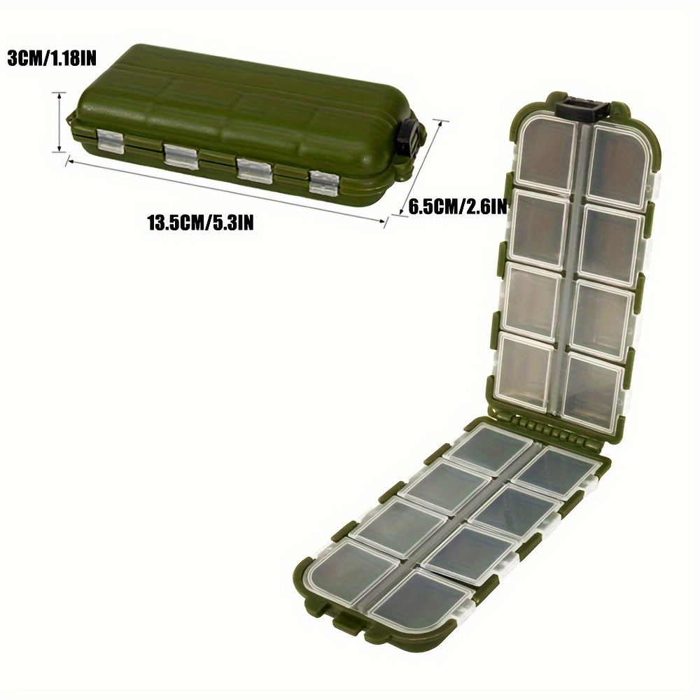 Fishing Tackle Box Lure Waterproof Compartments 2 Layer Hook Storage Case  Hook