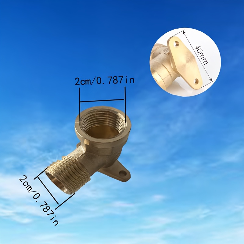 Image of 1pc Brass G1/2 Female X G1/2 Female 90-degree Elbow, G1/2 Male X G1/2 Female 90-degree Elbow, Tank-mounted Water Pipe Connector With Base Plate, For Connecting Air, Water, Fuel, And Oil Pipes