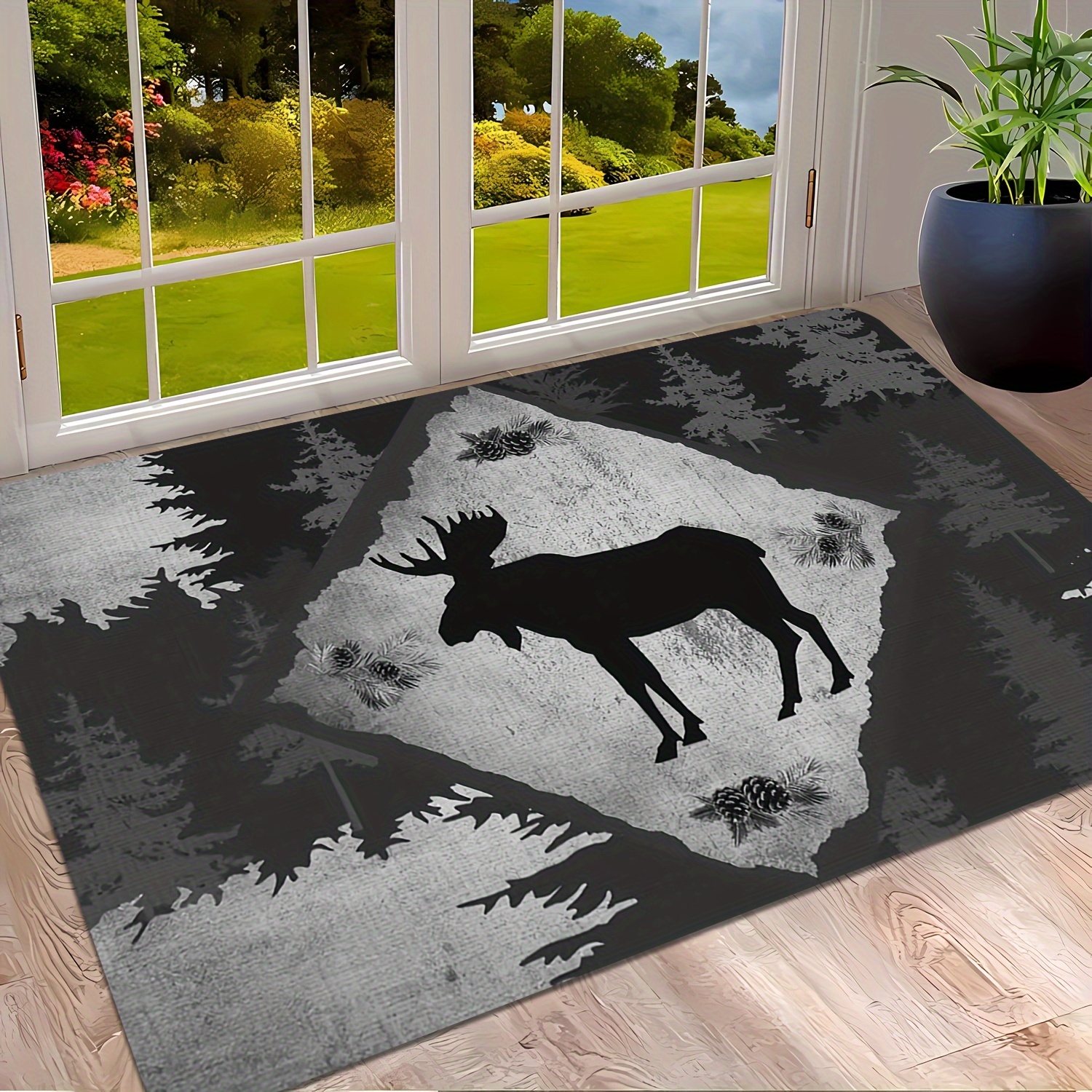 

1pc, Rustic Vintage Style, , Thickened Doorway Rug, Camping , Absorbent Indoor/outdoor Rv , Non-slip Mat, Indoor/outdoor Use