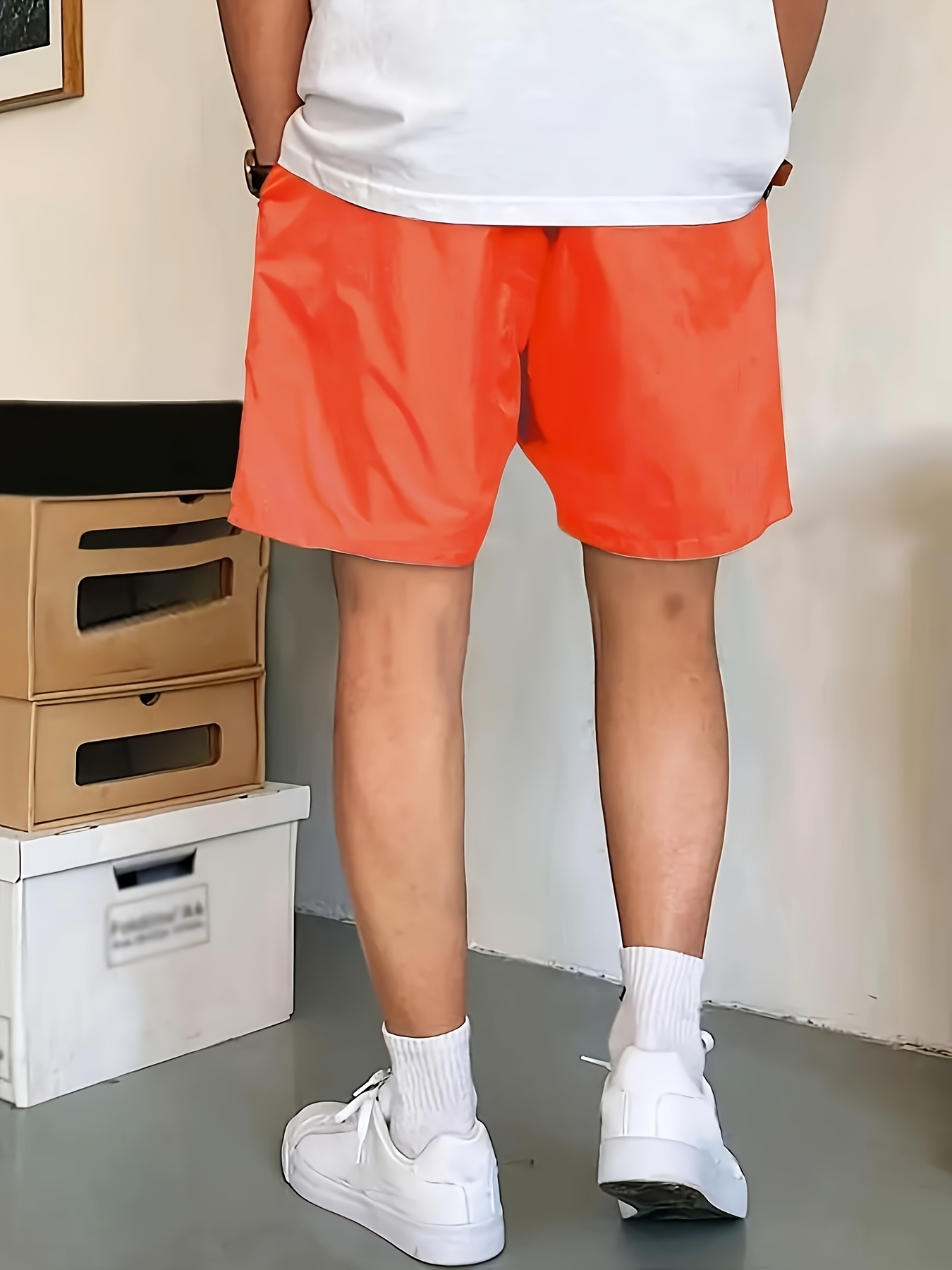 Men's Solid Shorts, Comfy Casual Fashion Shorts For Outdoor Sports