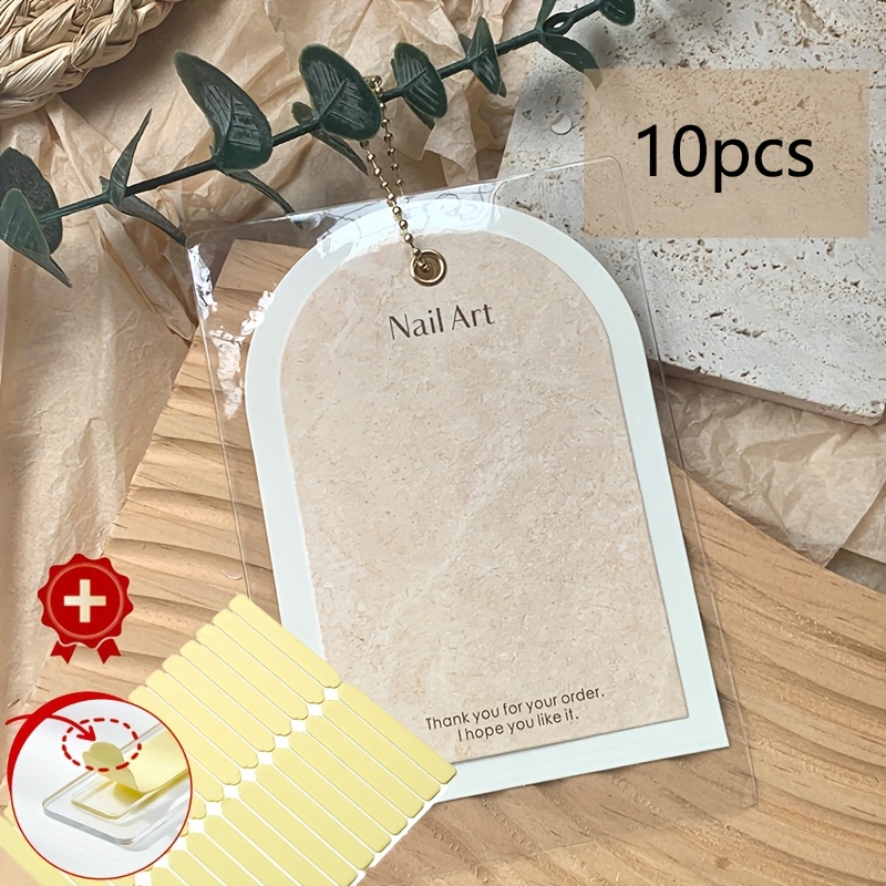 TEMU 10pcs Set Ins--on Nail Display Cards, High-end Light Luxury Fake Nail Display Cards, Diy Nail Art Display Board, With Double-sided Tape And