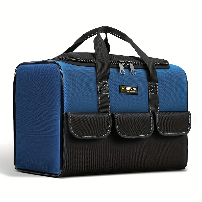 heavy duty tool bag with wide mouth for tool storage carrier and organizer tool bag for men wide mouth tool bag with inside pockets