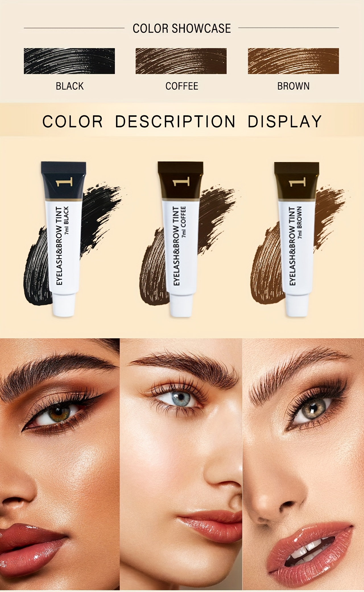 2 pack 3 pack or single pack 2 in 1 eyelash eyebrow kit professional     lasting for 6 weeks diy hair coloring for salon home use details 1