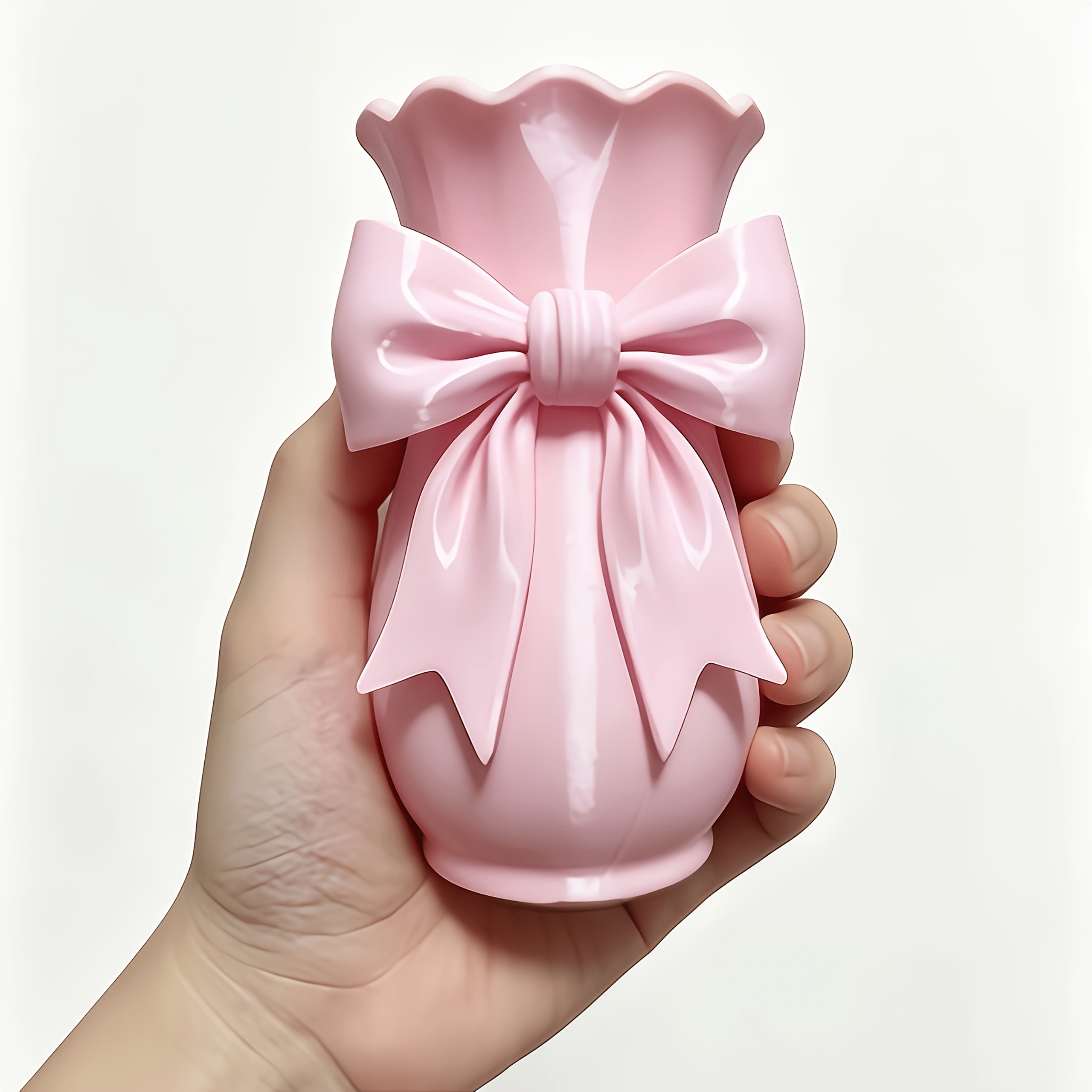 TEMU 3d Printed Bow-shaped Multifunctional Decorative Bottle, Serving As A Vase And Flower Stand, Pen Holder, And Small Storage Box. Cute , Suitable