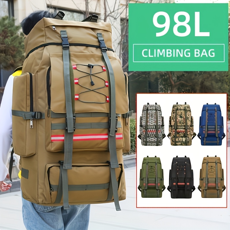 [Durable Climbing Backpack] Large Capacity Multifunctional Outdoor Sports Climbing Backpack - Durable Nylon Drawstring Design for Hiking, Camping, Short Trips - B