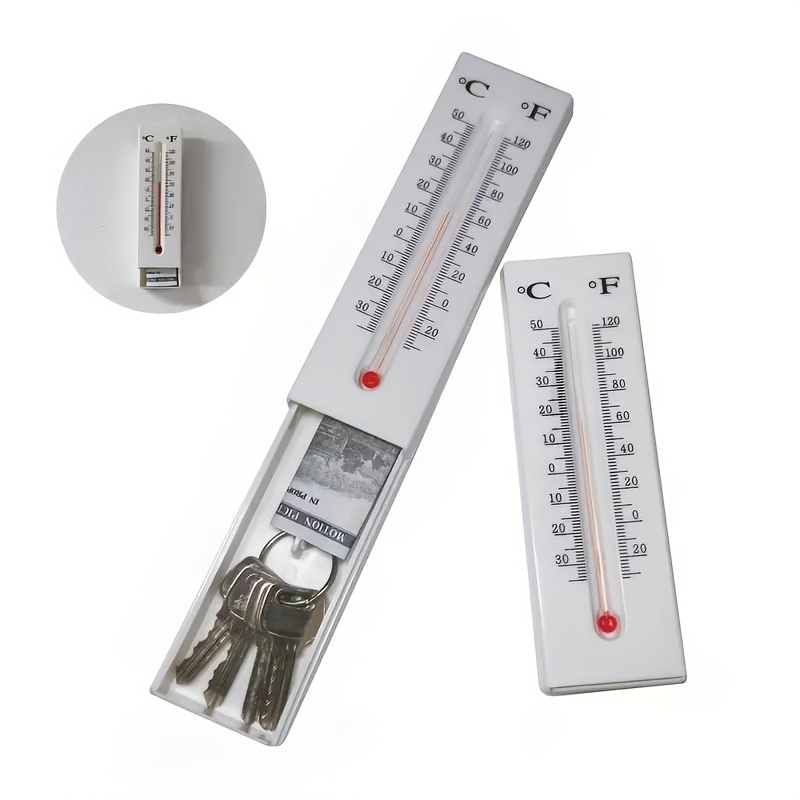 

Thermometer Design Wall-mounted Box, Decorative Plastic Storage Safe For Cash And , Indoor And Outdoor Use