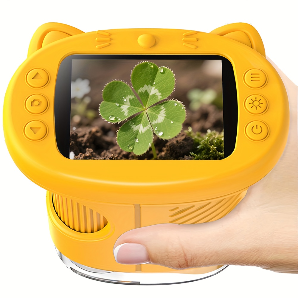 1200x Handheld Microscope For Kids 2.4" Screen Rechargeable Mini Pocket Digital Microscopes Portable Edu Gift Age 3-12 Children Students