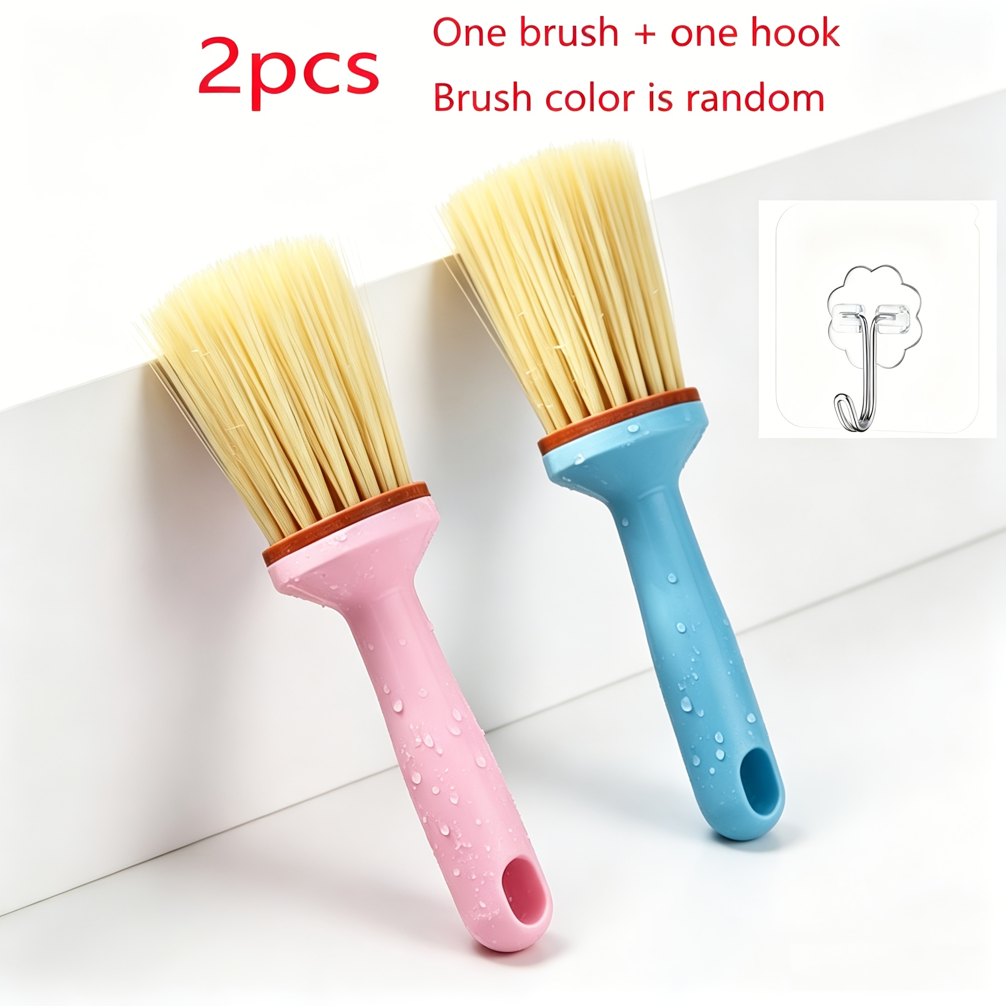 TEMU Lot de 2 pièces (une brosse + un crochet), couleur de la brosse aléatoire. Brosse cylindrique pour casseroles, brosse de nettoyage de cuisine