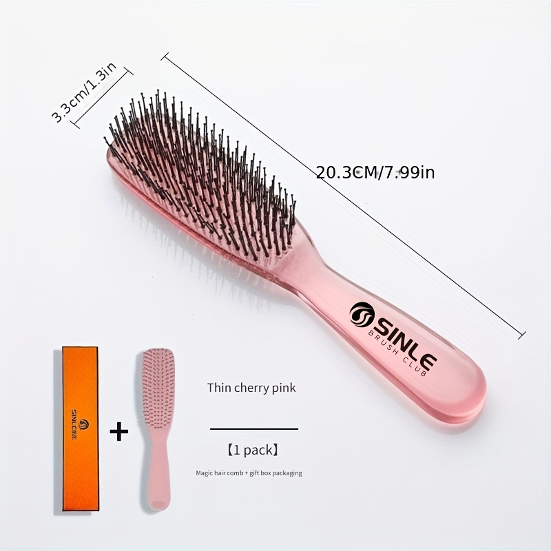Magic Layered Hair Comb - Dual-use Wet/dry, Scalp Massage For , Nylon Bristles, Abs Handle, Fluffy Styling Brush For Women