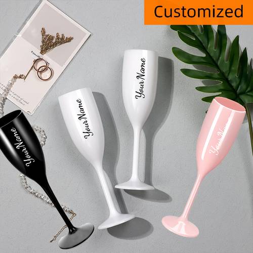 custom acrylic party cups personalized name slogans reusable elegant acrylic flutes suitable for weddings graduation celebrations bachelor bachelorette parties bridal showers baby showers and birthday parties