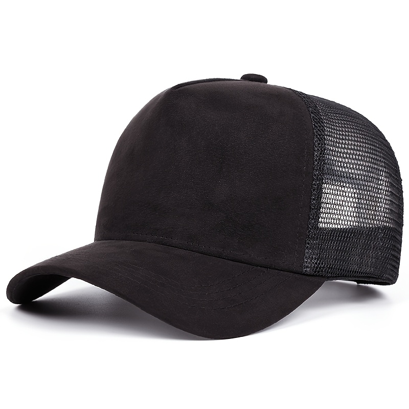 TEMU Easy Solid Color Suede Series Mesh For Men Summer Breathable Truck Women's Outdoor Sports Hat