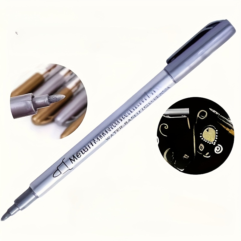 

1pc Metallic Marker Pen, Non-toxic, Waterproof, Golden/silver/copper, For Plastic , Crafts, Signing & Drawing