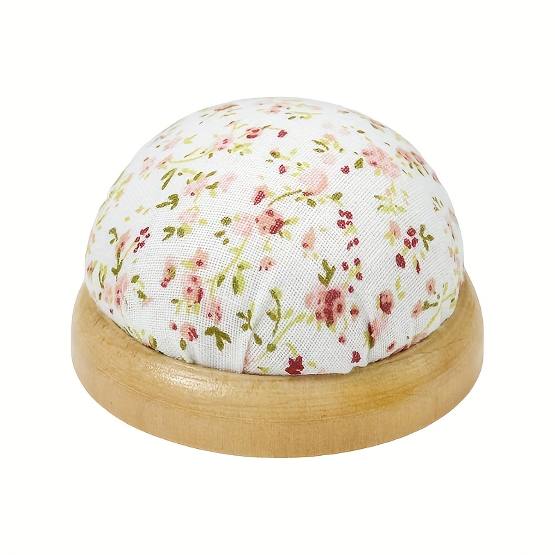 

Rustic Wooden Needle Cushion With Pin Holder - Round Sewing Pad For Diy Crafts And Hand Stitching, White