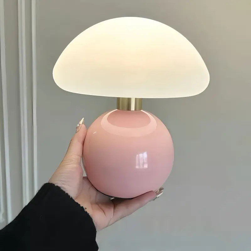 elegant usb powered ceramic mushroom table lamp with adjustable brightness touch control soft dimmable light for bedroom living room desk and home office decor usb lighting fixture living room lamp desk lamp sleek cylindrical shade durable plastic body Product details 2