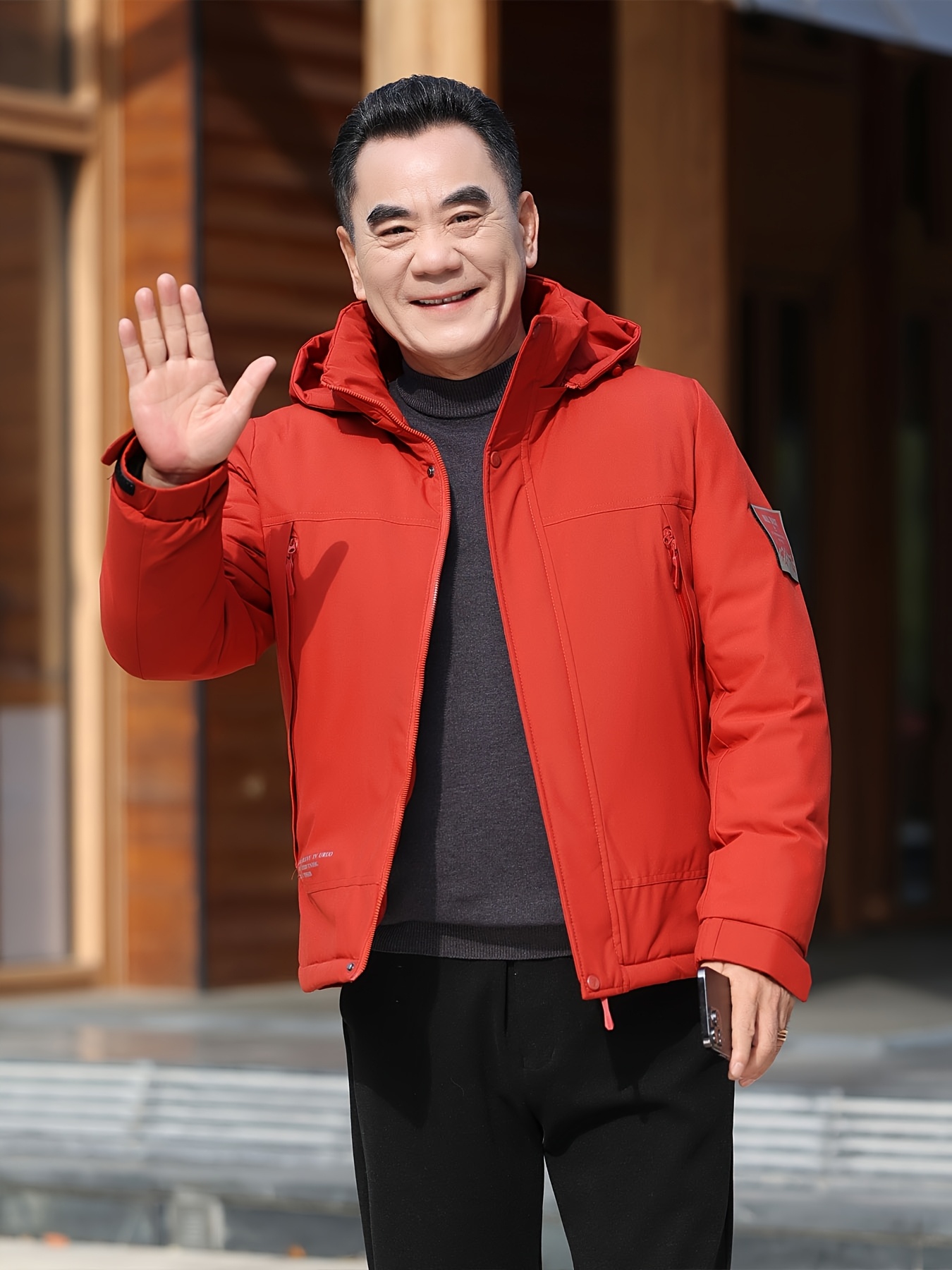 Men's Thickened Winter Ski Jacket, Casual Outdoor Windbreaker