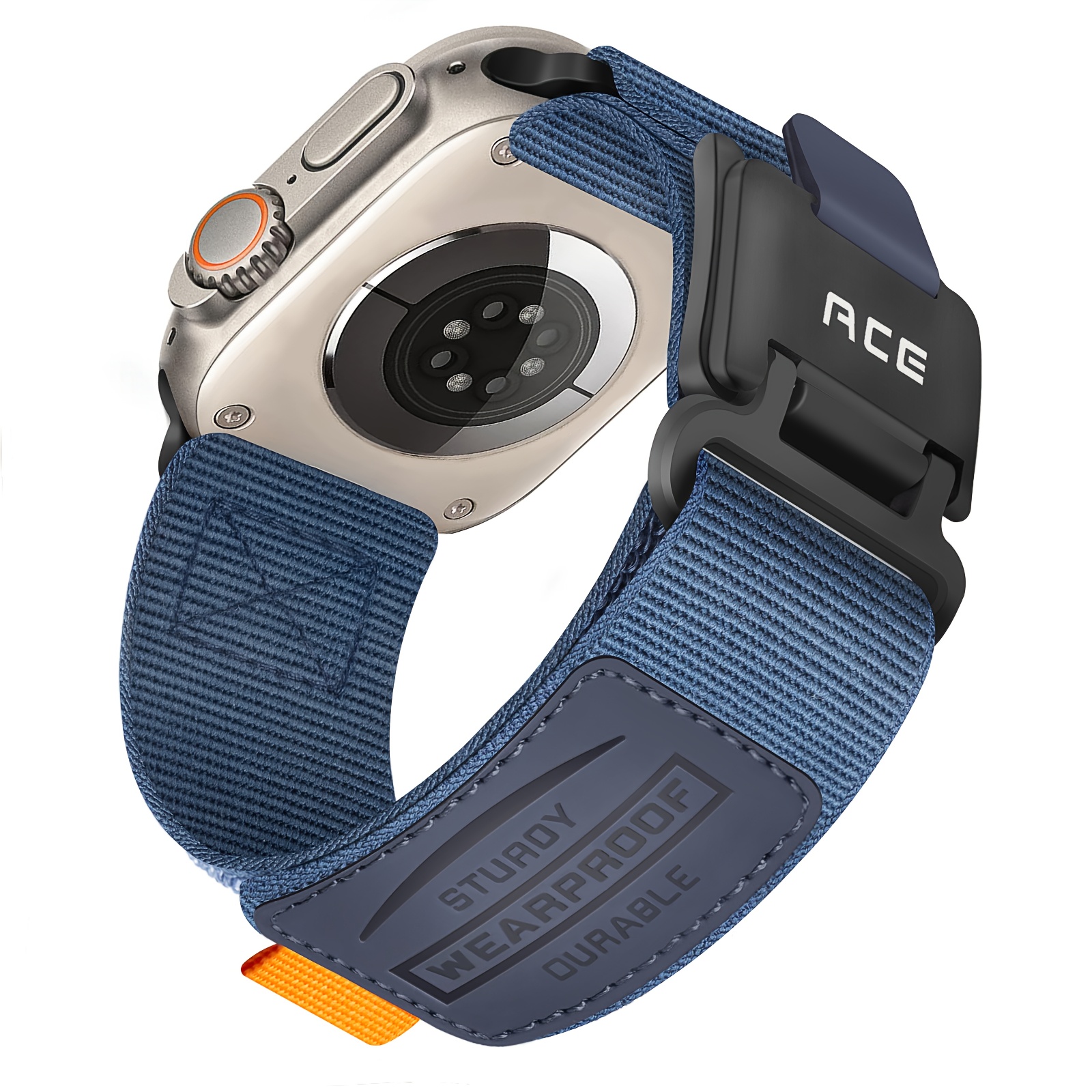 TEMU New Durable Nylon Ultra-thin Magnetic Strap Compatible With For Watch Series 10/9/8/7/6/5/4/3/2/1/se/ Band, Featuring A Woven Loop Nylon Design,
