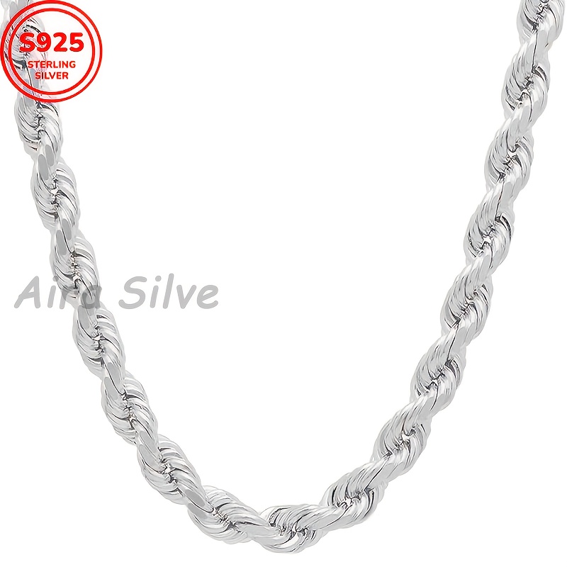 TEMU Ce collier chaîne tressée de 5 mm en argent sterling 925 est une pièce délicieuse , mais il peut également être porté par . C'est un accessoire